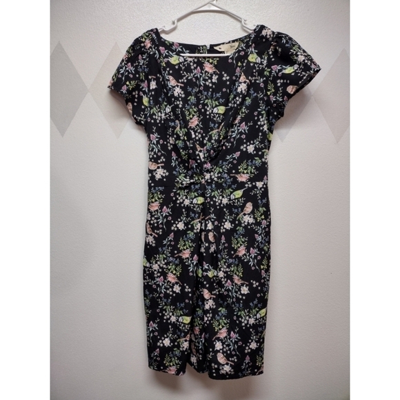 Yumi Kim Dresses & Skirts - Yumi black pleated dress with quirky bird print and back zip size M